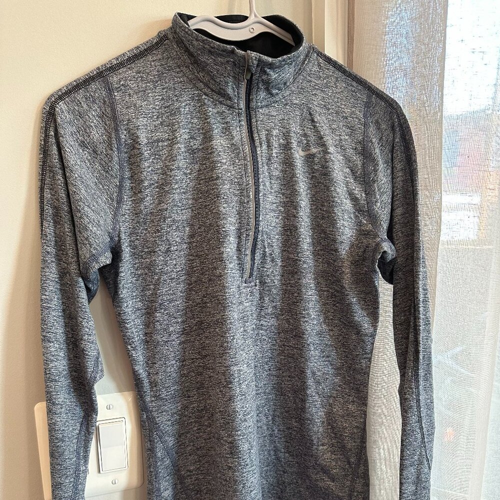 Nike Running Heather Blue Long Sleeve Dri-Fit Half-Zip Sweater XS